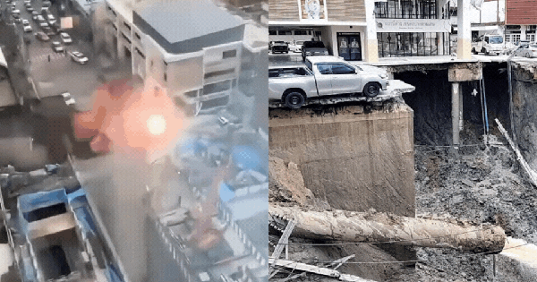Clip kinh hoàng: Hố tử thần sâu 50m "nuốt trọn" đường trước 1 bệnh viện lớn, Bangkok phong tỏa khẩn khu vực
