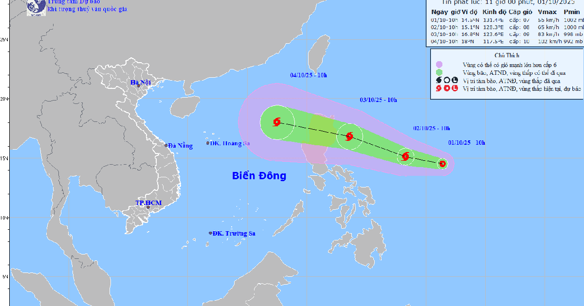 Biển Đông sắp đón bão số 11