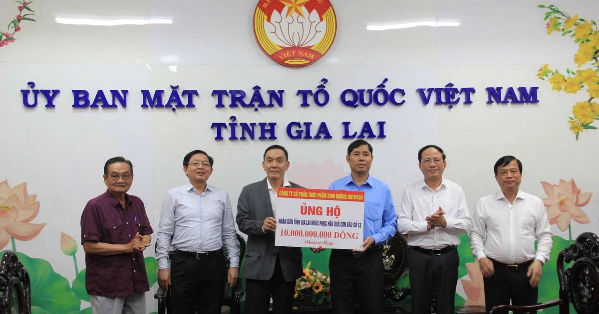 Nutifood ủng hộ 10 tỉ đồng hỗ trợ người dân Gia Lai bị ảnh hưởng bão Kalmaegi