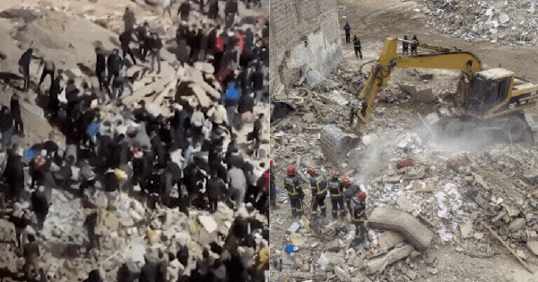 Hai tòa nhà bất ngờ đổ sụp, người dân đào bới đống đổ nát tìm người thân trong tuyệt vọng