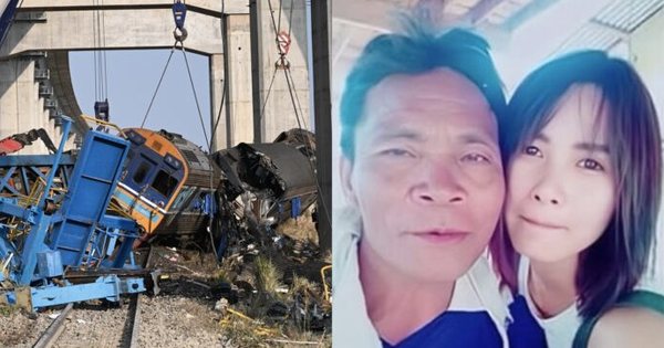 Con gái tử vong trên đường về nhà chịu tang cha vì cần cẩu đổ sập vào đoàn tàu đang chạy ở Thái Lan