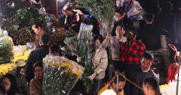 Biển người đi sắm Tết, chợ hoa lớn nhất miền Bắc tấp nập suốt đêm