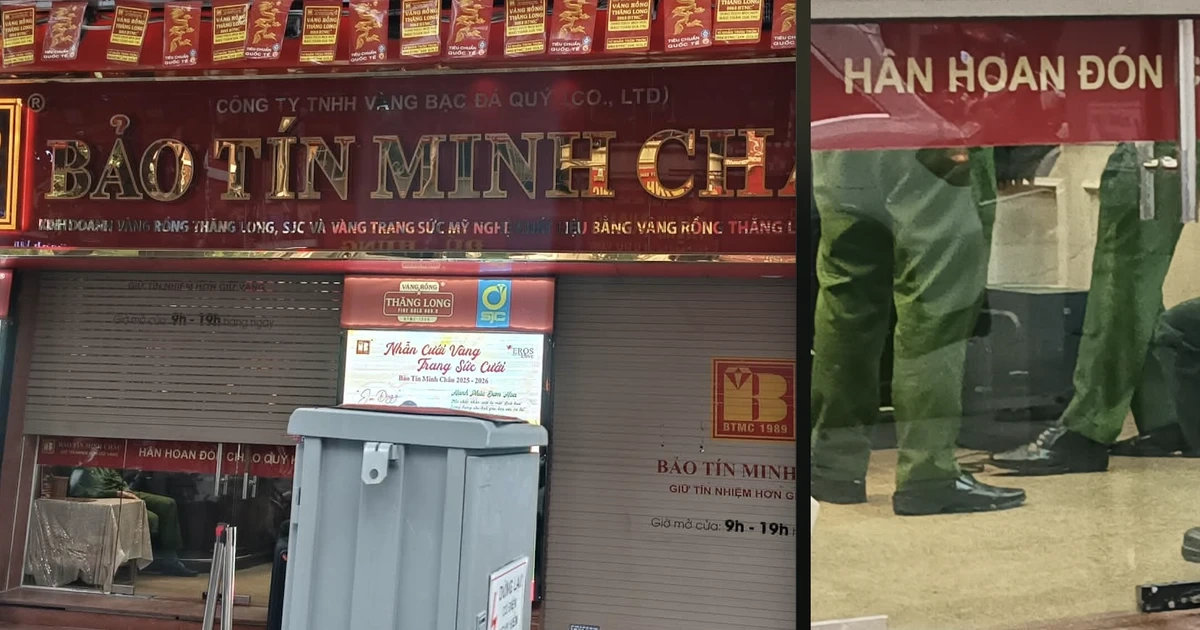 Hà Nội: Nhiều cảnh sát xuất hiện tại cửa hàng vàng  Bảo Tín Minh Châu