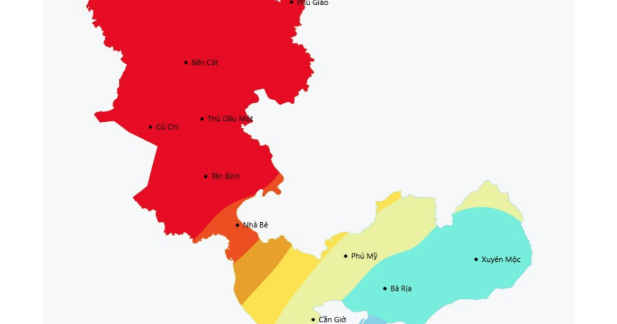 Bản đồ nhiệt TP.HCM đỏ rực vì nắng nóng diện rộng