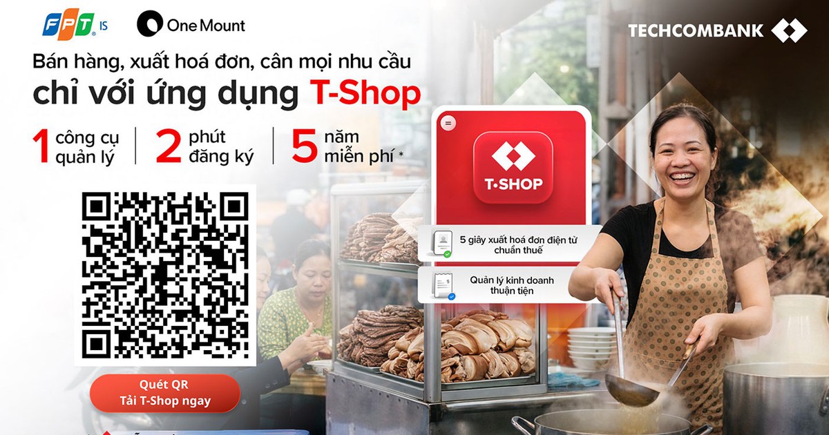 Techcombank ra mắt ứng dụng T-shop giúp hộ kinh doanh quản lý bán hàng vượt trội